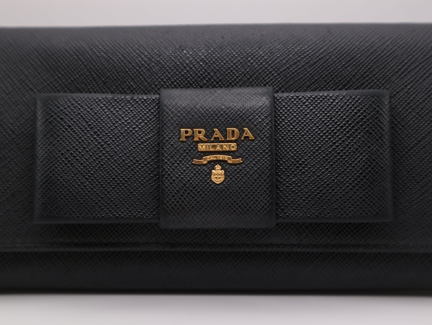 PRADA Saffiano Leather Bow Wallet